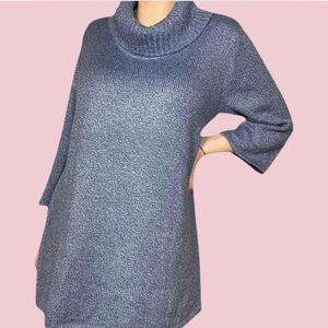 Blue Knit Sweater Dress